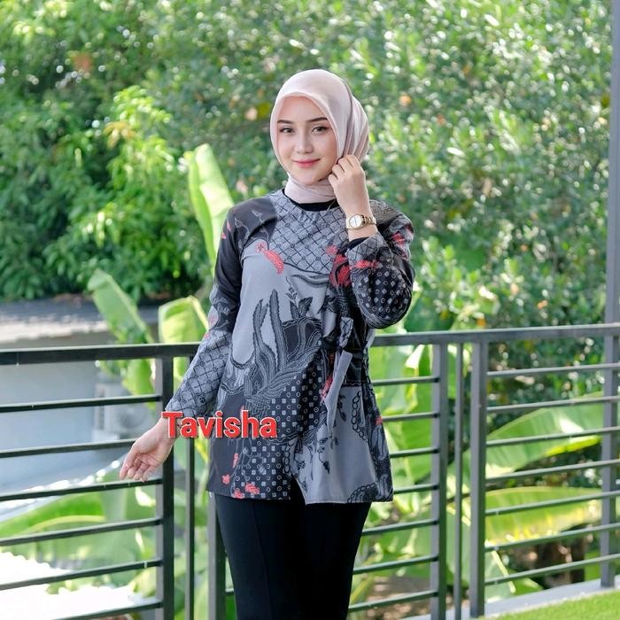 Baju batik wanita kantor Atasan batik murah Nyaman Samping