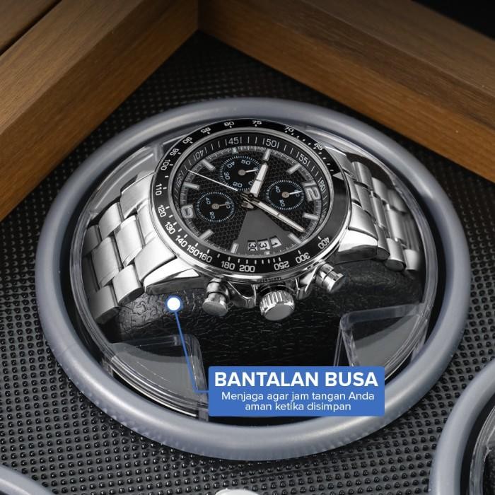 Kotak Display Jam Watch Winder Box Pemutar Jam Tangan Otomatis Led Pasti Ori