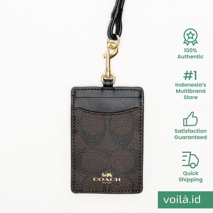 

VOILAID COACH LANYARD SIGNATURE BROWN BLACK - 63274 IMAA8