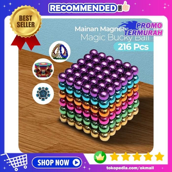 Mainan Bola Magnet 216 PCS Warna Warni Bulat Kecil Magnetic Bucky Ball