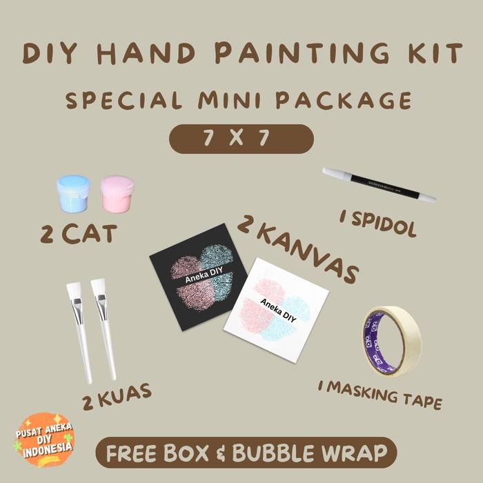 

Promo Diy Hand Painting Kit 1 Set Canvas Board Couple Kanvas Lukis Cap Tangan Pasangan 7X7 20X20