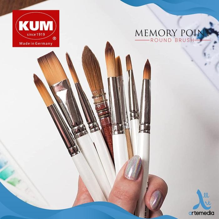

Promo Kuas Lukis Kum Memory Point Round Synthetic Brush Short Handle Tbk
