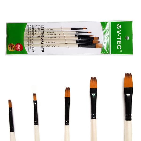 

Promo V-Tec Flat Brush A0017H Set 6 / Kuas Lukis Set 6 Sale