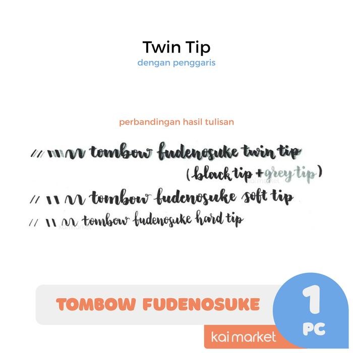 

tombow fudenosuke brush pen twin tip art marker (black - gray) satuan kode 941