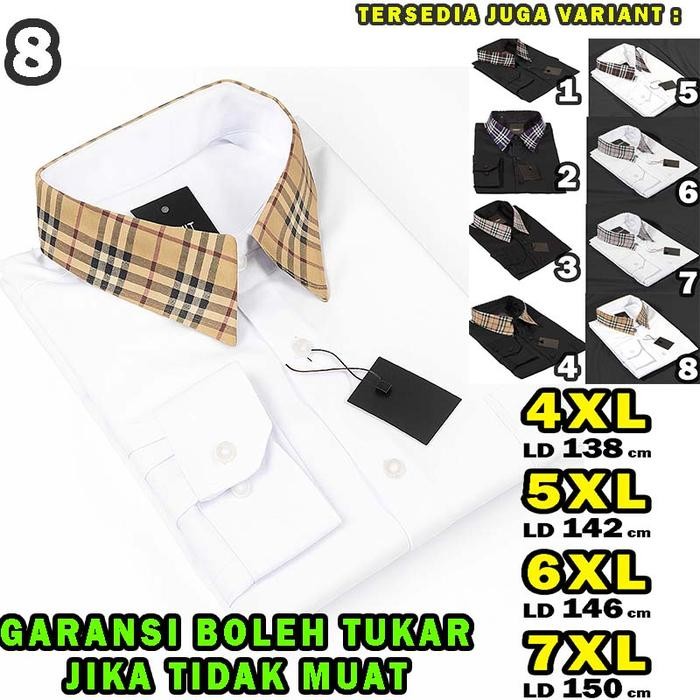 Kemeja kerah kotak polos hem baju atasan jumbo bsize oversize pria cowok laki laki regular reguler