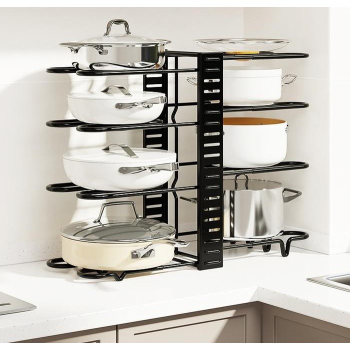 TERBARU RAK PANCI BAWAH WASTAFEL RAK PANCI DAPUR 8 SUSUN / RAK TUTUP PANCI / RAK PIRING PANCI WAJAN