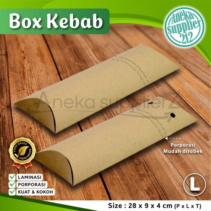 Box Kebab - Dus Kebab - Kotak Kebab - KRAFT COKLAT - Besar (L)