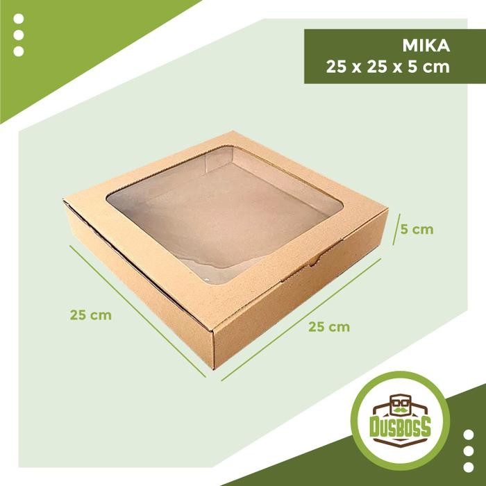 BOX MIKA 25x25x5 kardus die cut, untuk kue hampers gift box MIKA MIKA