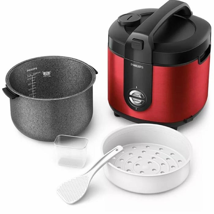 Cuci Gudang Philips HD3128 Magic Com - Stainless - Hitam