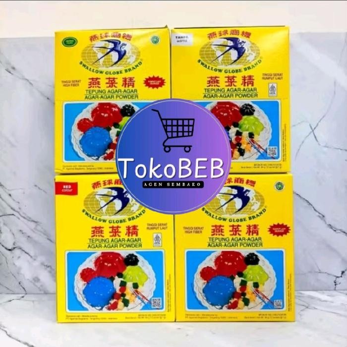 

AGAR AGAR SWALLOW 7gr isi 12 BOX LUSIN PUTIH MERAH COKLAT HIJAU WALET
