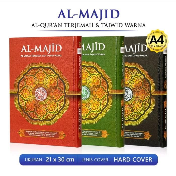 

Alquran Almajid Ukuran Besar A4 Kertas Full Color Khat Madinah Dan Rasm Utsmani Terjemah Tajwid