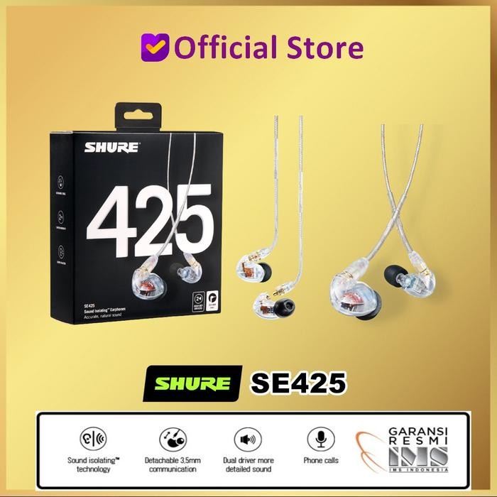 Shure SE425 SE 425 SE425-CL Professional Sound Isolating Earphones