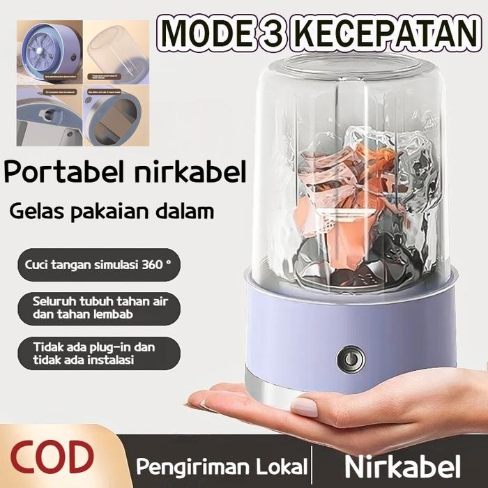 Mesin Cuci Portabel Mini Portabel Manual Pakaian Dalam Mini, Cangkir Cucian, Asrama, Mesin Cuci