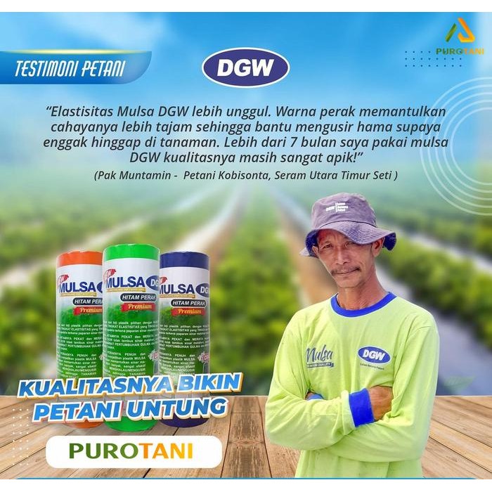 Mulsa Hitam Perak DGW Premium Roll 18KG Lebar 120 cm Panjang 480 Meter