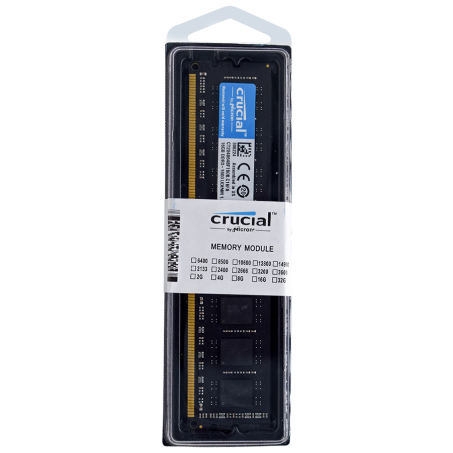 Crucial RAM DDR3 16GB 1600MHz PC3-12800 for AMD CPU Motherboard Memory Ram 240pin 1.5V PC Memory RAM