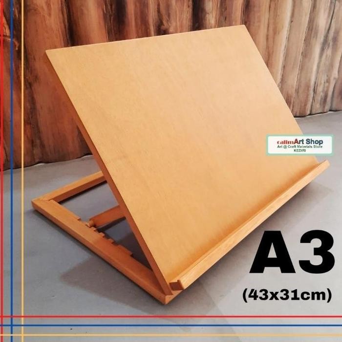 

Easel Meja + Wooden Board A3 (43x33 cm) dengan 2 Penyangga