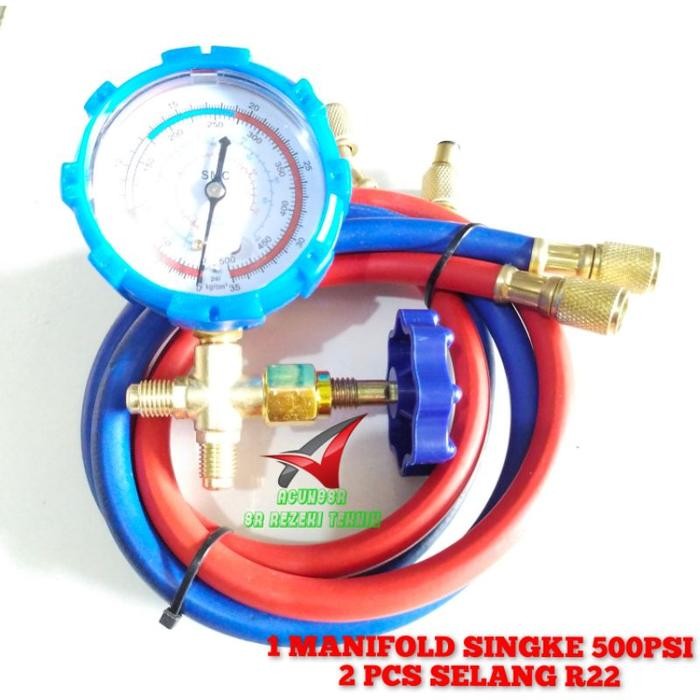 [Expert] Manifold single high 500psi /alat pengisian freon AC