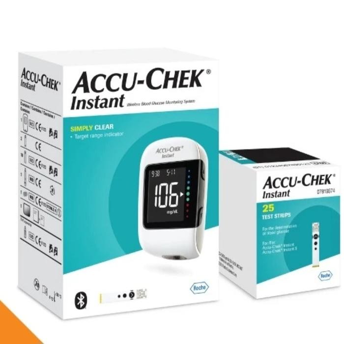 Alat Cek Gula Darah Accu Check Instan, Paket Alat Cek Gula Darah (Alat,Strip,Lancet), Accu-Check