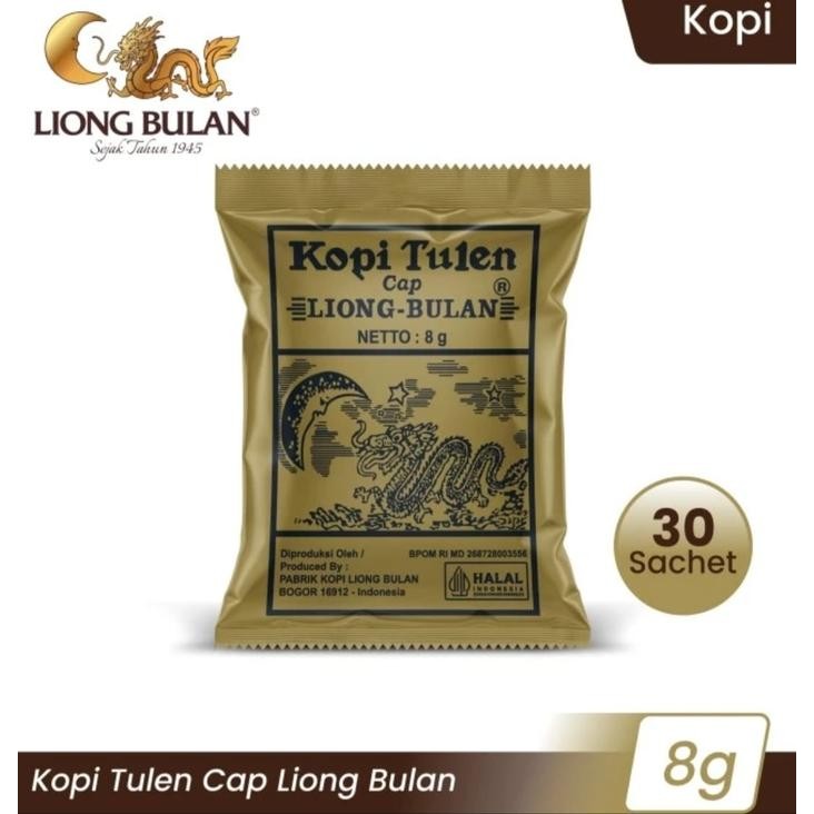 

New Kopi Liong Bulan Tanpa Gula 8 Gr (Isi 30 Sachet) Coffee
