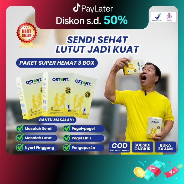 

New OSTOFIT Susu Herbal 200gr - 3 BOX HEMAT - Bantu Masalah Tulang & Sendi, Nyeri Lutut - BPOM &