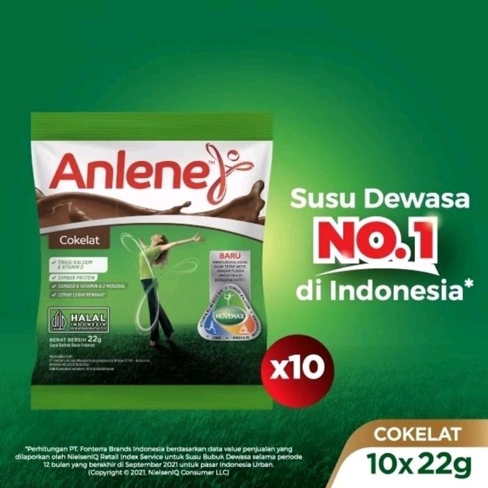 

ANLENE sachet coklat 22gr x 10 sachet