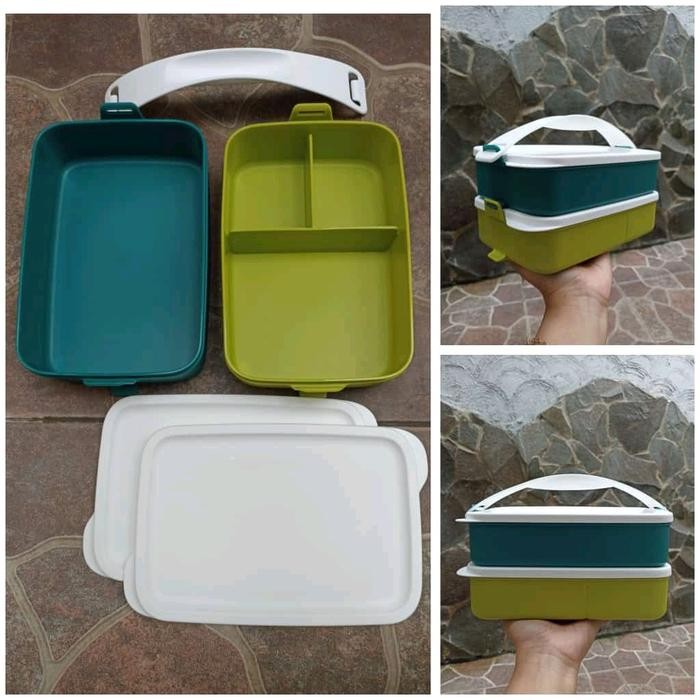 Baha - Tupperware Small Click To Go 2 Susun ( 1 Sekat + 1 Polos )