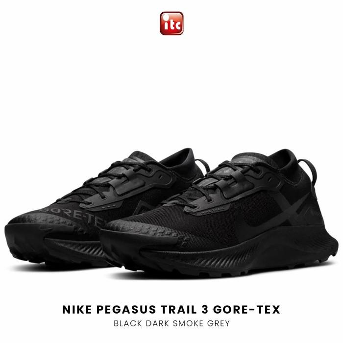 Nike Pegasus Trail 3 GoreTex Black Dark Smoke Grey 100% Authentic
