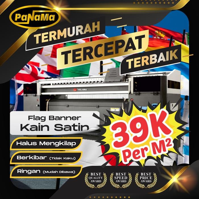MURAH Cetak Spanduk Kain SATIN / Print Flag Banner / Spanduk Pecel Lele