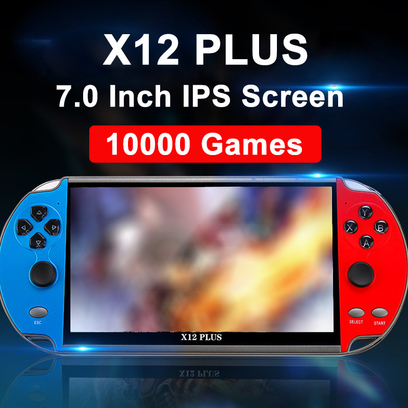 X7/X12 Plus Handheld Game Console 5.1/7 Inch HD Screen Portable Audio
