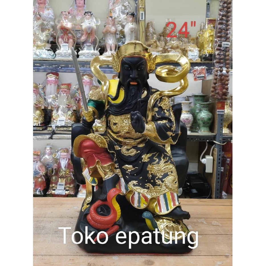 Patung Dewa Hian Tian Shang Ti / Siong Te Kong - Fiber - 24 In - Hitam - Gunung