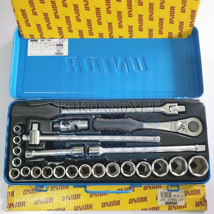 '+'+'+'+] Unior Series 190/11 Kunci Sok Socket Set 1/2" 10-32mm 6PT Metric MM