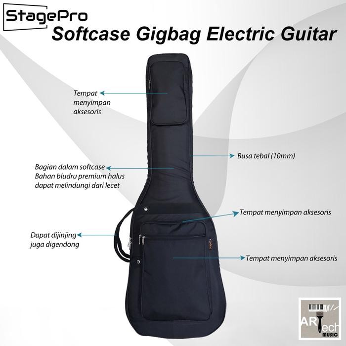 Stagepro Softcase Gigbag Gitar Elektrik Premium / Tas Gitar Elektrik Pasti Ori