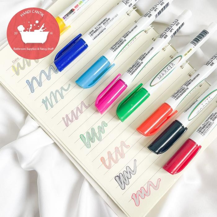 

Spidol glitter metalik 1 set isi 8 warna alat tulis kantor