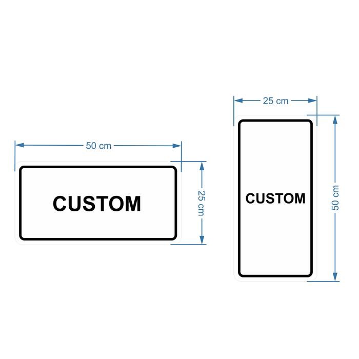 

CUSTOM SIGN Papan Plang Plat Aluminium 25x50 cm