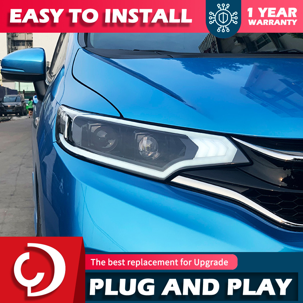 Car Lamp For Jazz Fit 2014-2018 GK5 LED Auto Dynamic Headlight