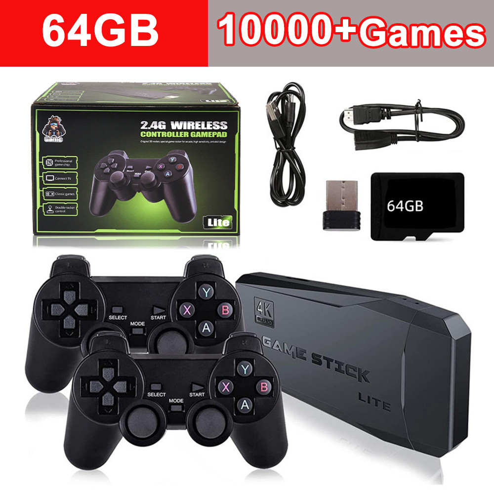 M8 Video Game Console 2.4G Double Wireless Controller Game Stick 4K
