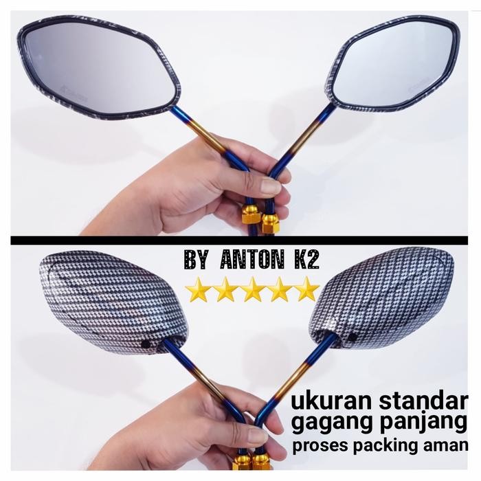 READY KACA SPION VARIASI BLUE X KARBON-CARBON MOTOR BEAT STREET-BEAT-SCOOPY
