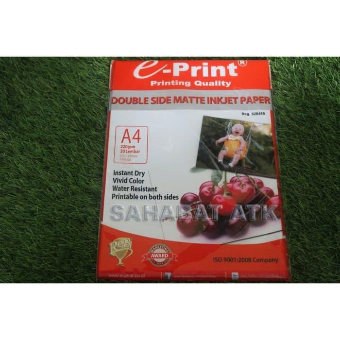 

EPRINT DOUBALE SIDE MATTE INKJET PAPER / KERTAS DOUBLE SIDE MURAH