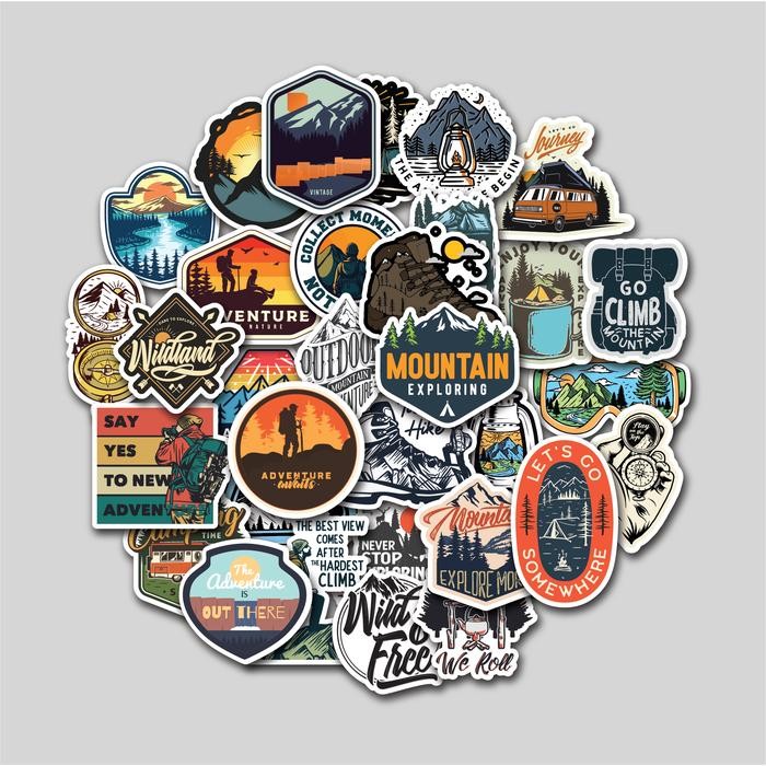 

STICKER PACK OUTDOOR ADVENTURE STIKER TUMBLER LAPTOP KOPER HELM Paper