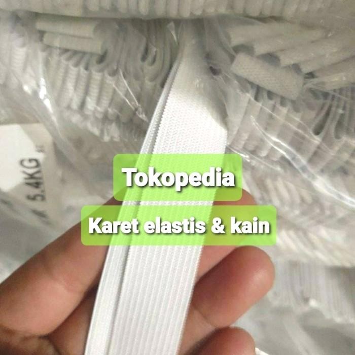 

Karet elastis 2cm putih / karet elastis kiloan / karet elastis kolor