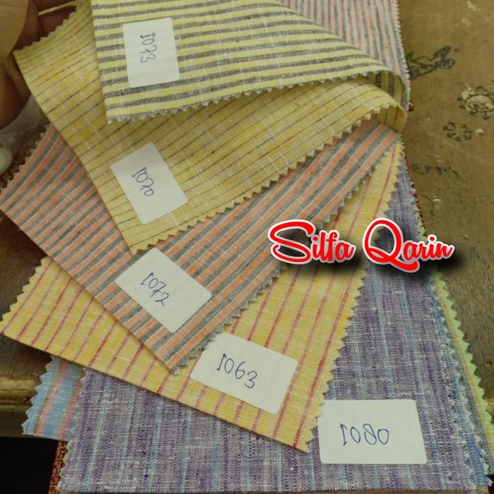 

Kain Katun Linen Pure Salur / Bahan Pure Linen Salur Import
