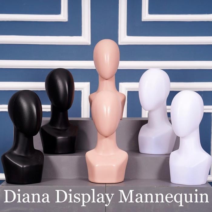 

MANEKIN KEPALA WANITA DEWASA MODEL ALIEN HIJAB PLASTIK - PATUNG UNTUK DISPLAY HIJAB - TOPI - WIK -