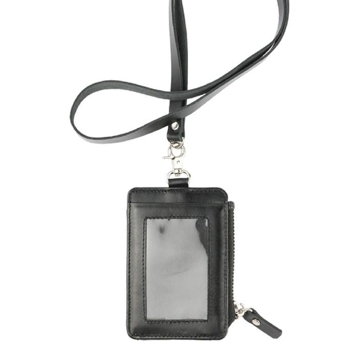 

STARKE ID Card Holder Zippered Gantungan ID Card dengan Retsleting Name Tag Lanyard Perusahaan