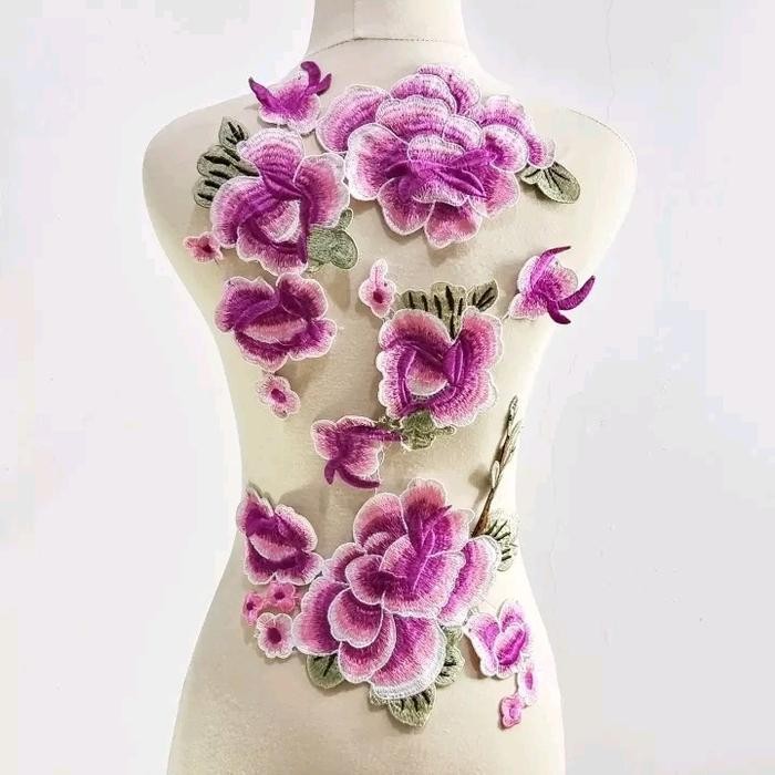 

bordir sakura set isi 3pc, aplikasi bordir