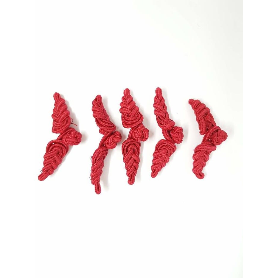 

Kancing Baju Cheongsam Merah 5 Set Pasang Kepang Imlek