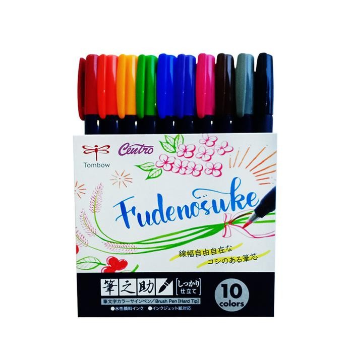 

Tombow Fudenosuke Brush Pen Hard Tip Set 10 Kuas Lettering Kaligrafi
