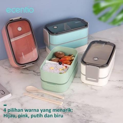 Ecentio Kotak Makan Siang Single Double Layer Lunch Box