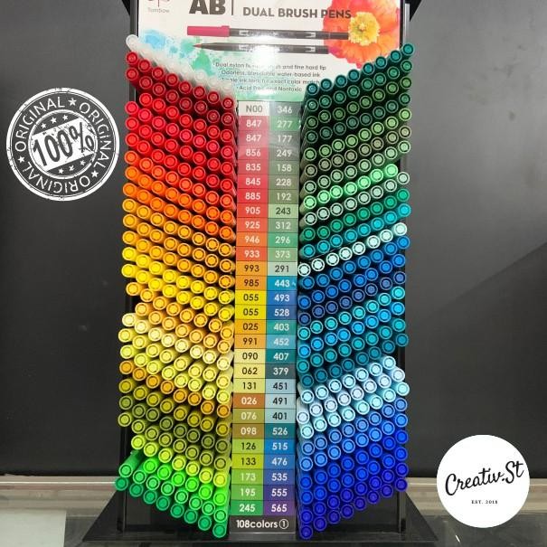 

Tombow ABT Dual Brush Pen Spidol Kaligrafi Calligraphy 108 Choices Bright Color & Pastel Color (1
