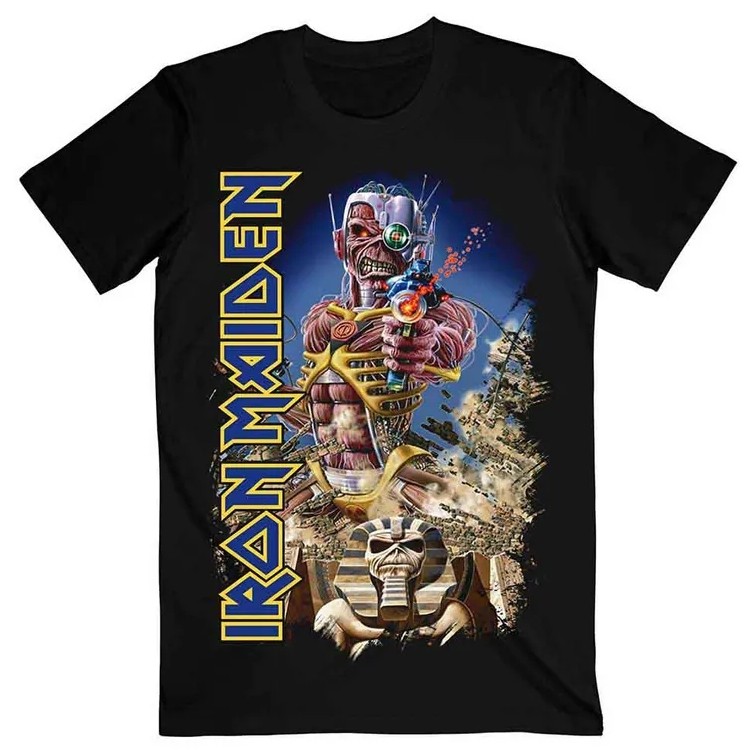Kaos Jumbo Iron Maiden "Somewhere Back In Time" Katun Unisex Pria Wanita