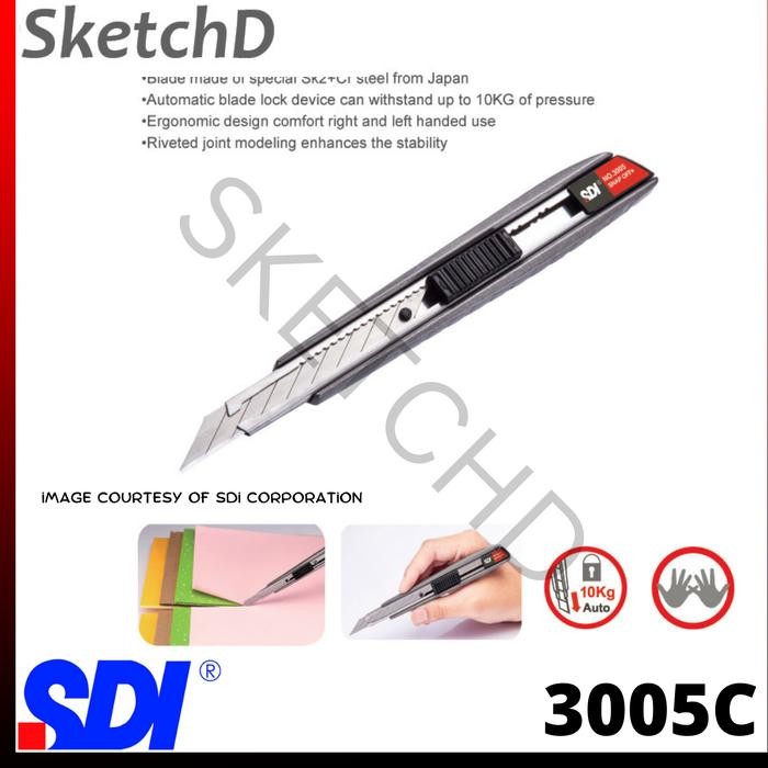 

PISAU CUTTER BODY METAL KUALITAS TERBAIK SDI KNIFE 3005C KODE 1128